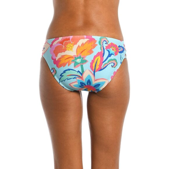 La Blanca Island Goddess Side Shirred Hipster Bottom in Floral Print 14 - Picture 2 of 9